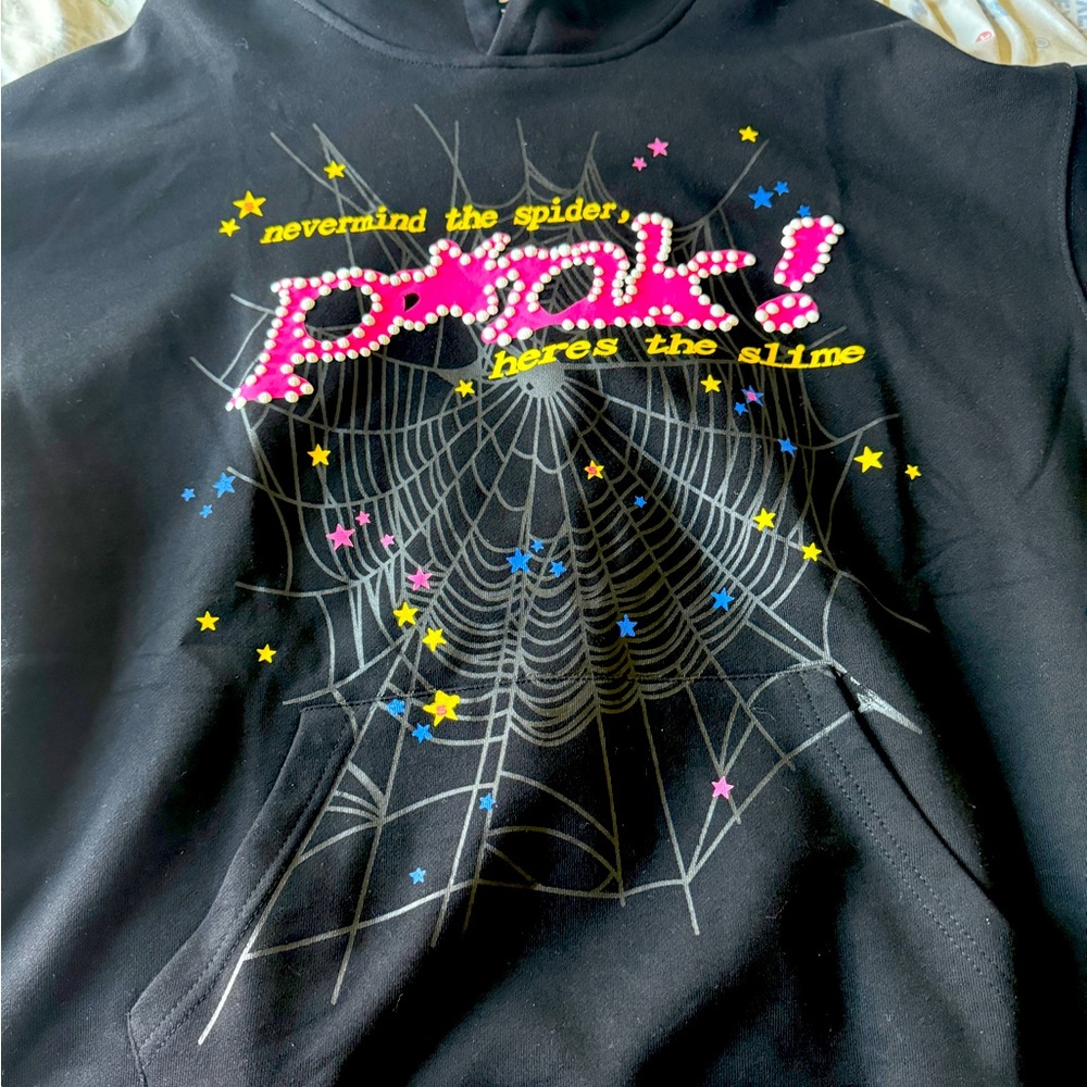Pink spider hoodie designer
